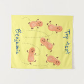 Tenture Caricature de cacahuètes joyeux sautillant (Devant (Horizontal))