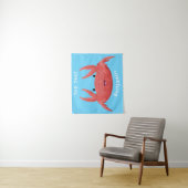 Tenture Caricature de crabe rouge cuite (En situation)