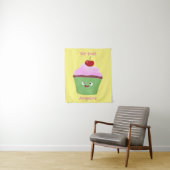 Tenture Caricature de cupcake joyeux (En situation)