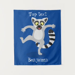 Tenture Caricature de danse lémurienne en anneau mignon