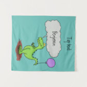 Tenture Caricature de dragon dragon drôle et vert respiran (Devant (Horizontal))