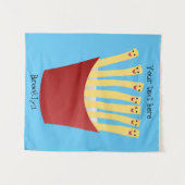 Tenture Caricature de frites Cute kawaii fast food (Devant (Horizontal))
