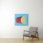 Tenture Caricature de frites Cute kawaii fast food (En situation (horizontale))