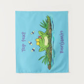 Tenture Caricature de grenouille vert mignon (Devant)