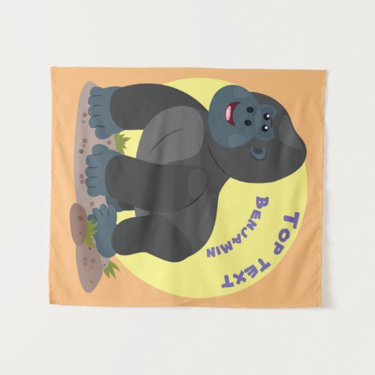 Tenture Caricature de gros gorilles joyeux (Devant (Horizontal))