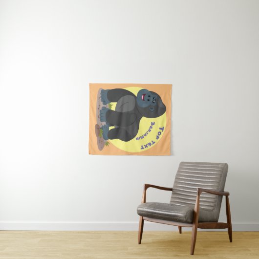 Tenture Caricature de gros gorilles joyeux (En situation (horizontale))