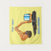 Tenture Caricature de la pelle orange (Devant)