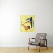 Tenture Caricature de la pelle orange (En situation)