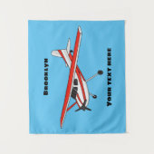 Tenture Caricature de l'avion à train de vélo (Devant)