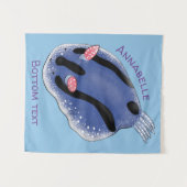 Tenture Caricature de nudibranche bleu mignon (Devant (Horizontal))