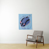 Tenture Caricature de nudibranche bleu mignon (En situation)