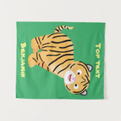 Tenture Caricature de petit tigre joyeux (Devant (Horizontal))