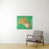 Tenture Caricature de petit tigre joyeux (En situation (horizontale))