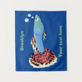 Tenture Caricature de poisson tropical guppy très chic (Devant)