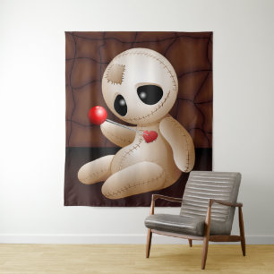 Tenture Caricature de poupée vaudou en amour