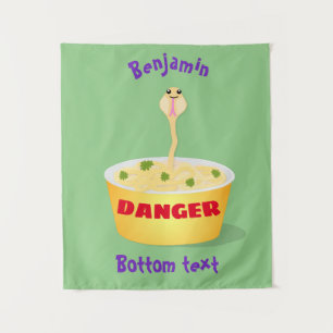 Tenture Caricature de serpent aux nouilles mignonnes illus