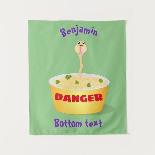 Tenture Caricature de serpent aux nouilles mignonnes illus (Devant)