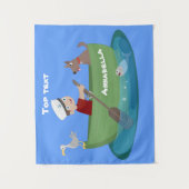 Tenture Caricature de voilier et de canot à rames garçon m (Devant)