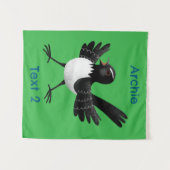 Tenture Caricature de Willie Wagtail australienne personna (Devant (Horizontal))