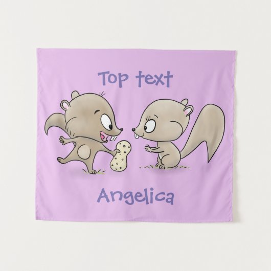 Tenture Caricature d'écureuils marrants (Devant (Horizontal))