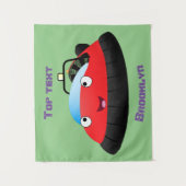 Tenture Caricature d'hovercraft rouge joyeux (Devant)