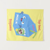 Tenture Caricature en carton de lait joyeux (Devant (Horizontal))