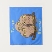 Tenture Caricature en trio de chouette (Devant)