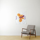 Tenture Caricature joli papillon orange (En situation)