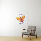 Tenture Caricature joli papillon orange (En situation (horizontale))