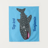Tenture Caricature joli requin baleine joyeux (Devant)