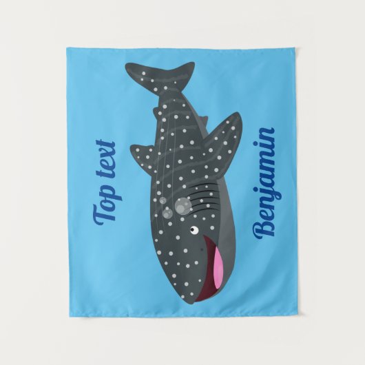 Tenture Caricature joli requin baleine joyeux (Devant)