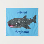 Tenture Caricature joli requin baleine joyeux (Devant (Horizontal))
