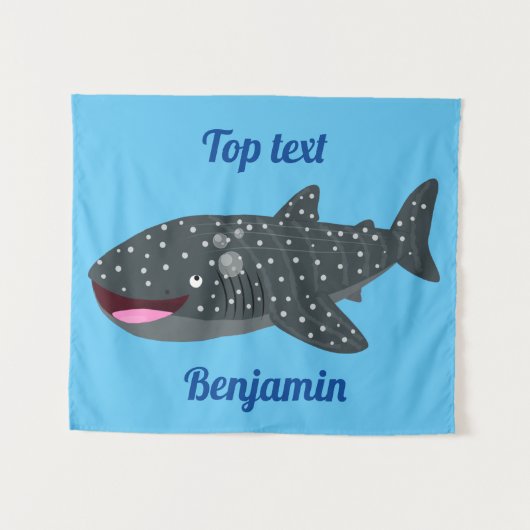 Tenture Caricature joli requin baleine joyeux (Devant (Horizontal))