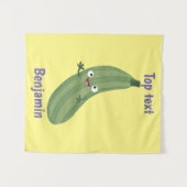 Tenture Caricature joyeux de courgettes mignonnes (Devant (Horizontal))
