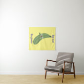 Tenture Caricature joyeux de courgettes mignonnes (En situation (horizontale))