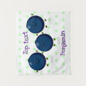 Tenture Caricature mignonne de bleuets violets (Devant)