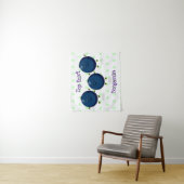 Tenture Caricature mignonne de bleuets violets (En situation)