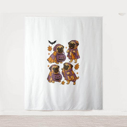 Tenture Carlin Chien Fantôme Halloween Éffrayant (Devant)