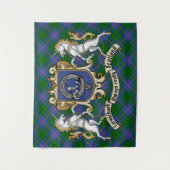 Tenture Carmichael Clan Badge & Unicorns avec Tartan (Devant)