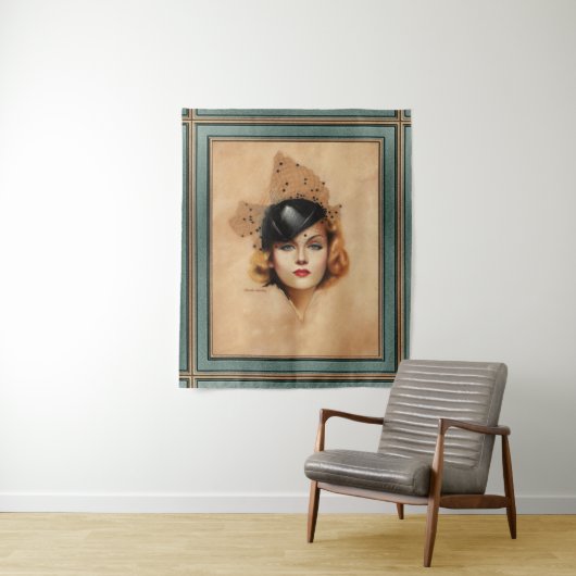 Tenture Carole Lombard Portrait par Charles Gates Sheldon (En situation)