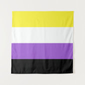 Tenture Carré de drapeau non binaire LGBT (Devant (Horizontal))