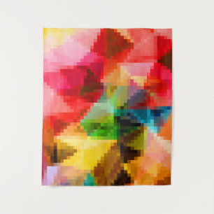 Tenture Carré de pixel géométrique polygonale flou brillan