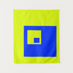 Tenture Carré jaune et bleu