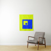 Tenture Carré jaune et bleu (En situation)