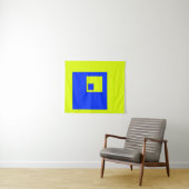 Tenture Carré jaune et bleu (En situation (horizontale))