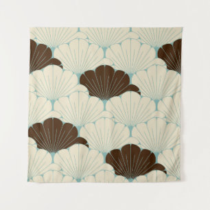 Tenture Carreau de feuillage bleu de style japonais