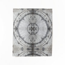 Carreau de plafond en quart de cercle blanc antiqu