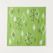 Tenture Carreau moderne du milieu du siècle Chartreuse (Devant)