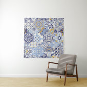 Tenture Carreaux azulejos patchwork. Paquet incolore (En situation)