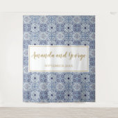 Tenture Carreaux bleus portugais Toile de fond de mariage (Devant)